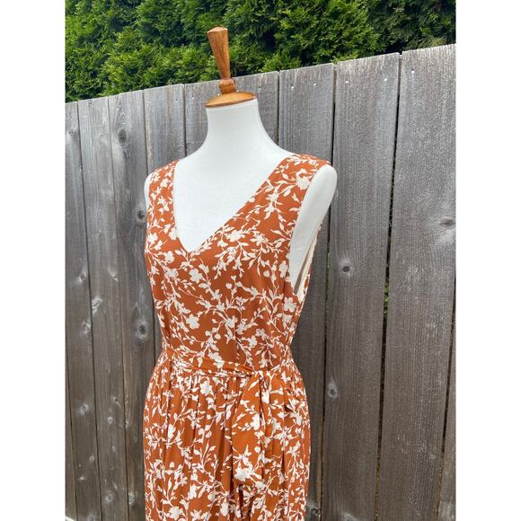 Cynthia Rowley Orange & White Floral Tied Waist Maxi Dress - Picture 12 of 12